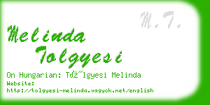 melinda tolgyesi business card
